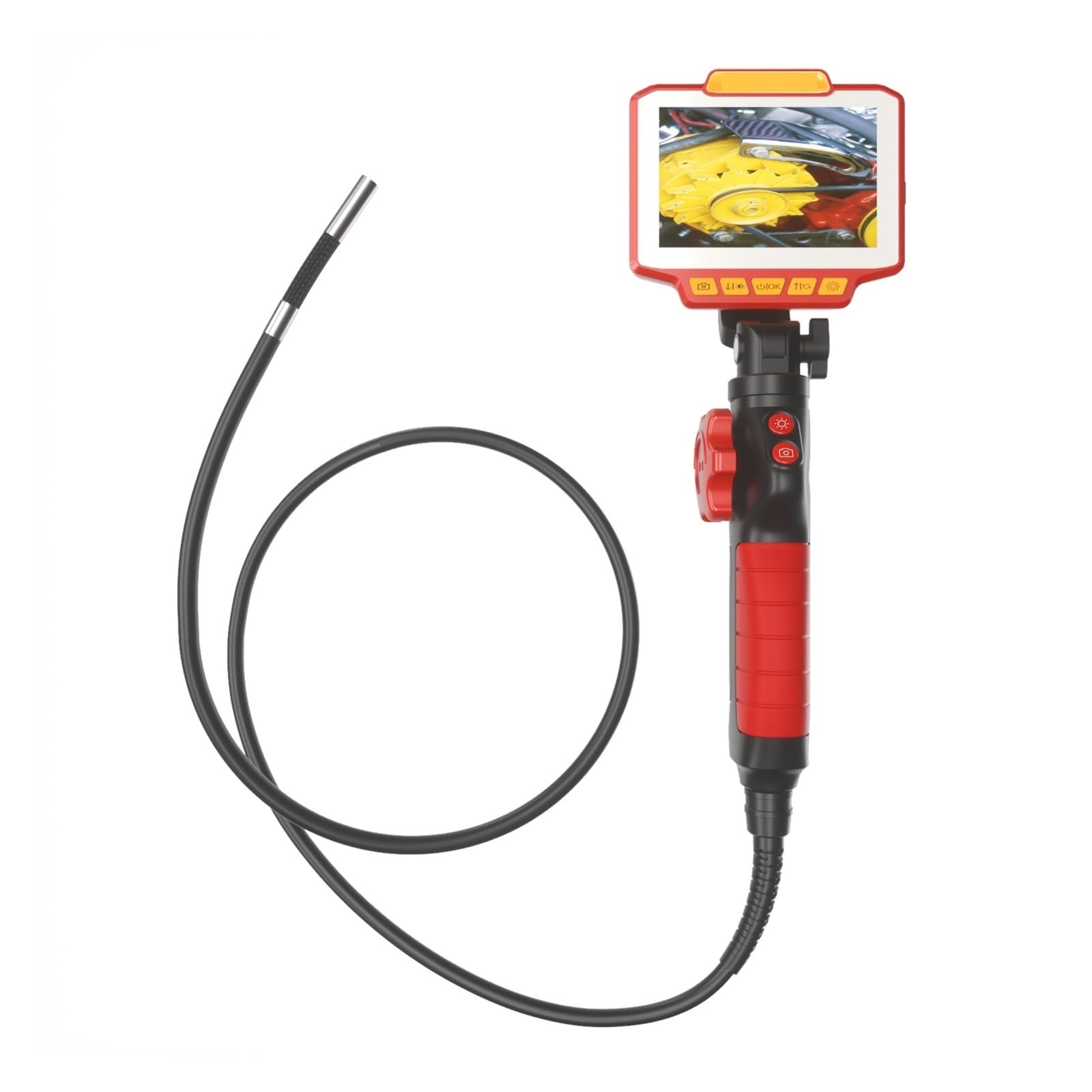 Sewer Camera, 5Inch IPS Screen 3.9mm 2MP 1080P 2Way Articulate 180Degree Rotation Steering Industrial Endoscope Inspection Microscope Camera(4.3Inch 8mm)