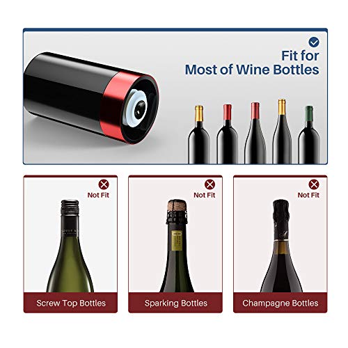 Quntis Electric Wine Bottle Stopper, Automatic Vacuum Wine Saver, Wine Bottle Plug with Silicone, Reusable Wine Corks, Decorative Wine Preserver, Bottle Sealer Keeps Wine Fresh, Best Gift Accessories - Thumbnail 3