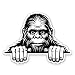 Bigfoot Peeking Sticker - for Car Wall Large Size - Sasquatch Decal - Waterproof Vinyl - 12"