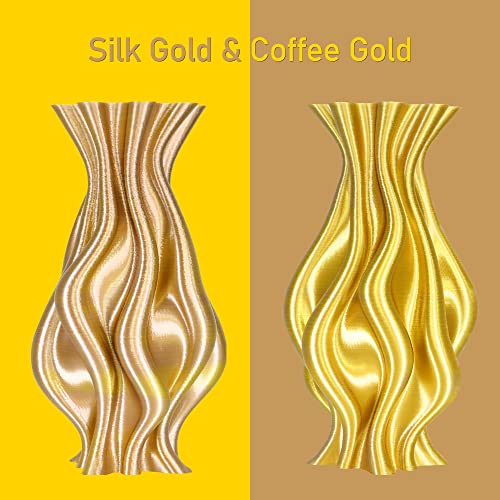 Image of MIKA3D Bicolor Double Colors Silk Metallic Gold Coffee PLA Coextrusion Filament, 1.75mm 2 Colors in 1 Printing Multi Colored Silk PLA, Widely Fit for 3D Printer, 2.2lbs /1kg Dual Color Material