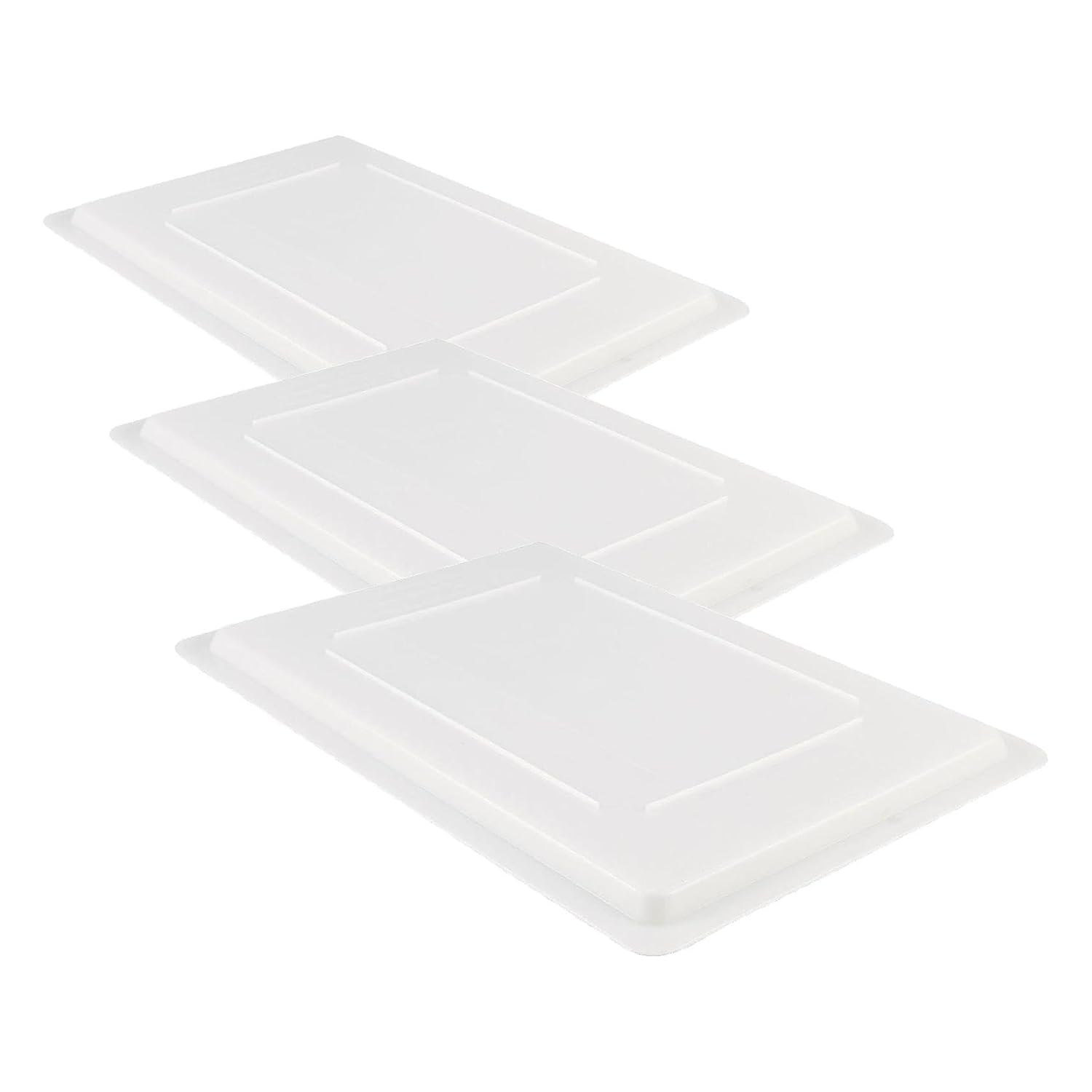 Rubbermaid Commercial Products Food Storage Box Lid for 8.5, 12.5, 16.5, and 21.5 Gallon Sizes, White (FG350200WHT) (Pack of 3)