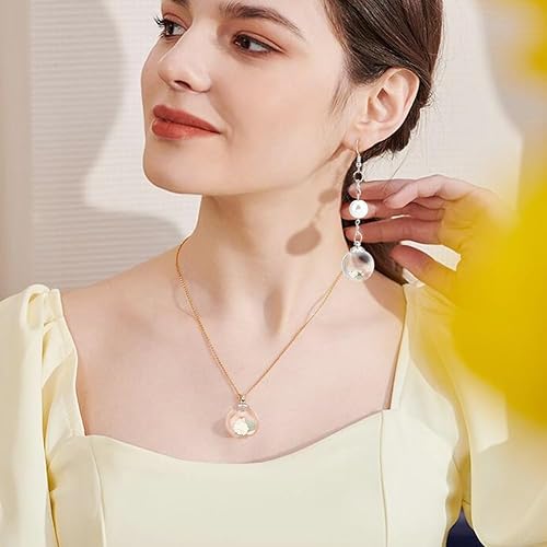 Miniatura 5 de PH PandaHall 42 mini globos de cristal transparente vacíos, bola de cristal de deseos con tapas, adornos transparentes para colgar para bricolaje,