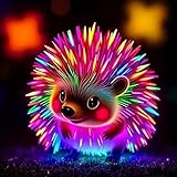 SHICERNHJ 5D Diamond Painting Kits for Adults,Diamond Art Glowing Colored Hedgehog Painting Kits for Adults,DIY Round Drill Art Craft Kits for Home Wall Decor 13.8x13.8inch