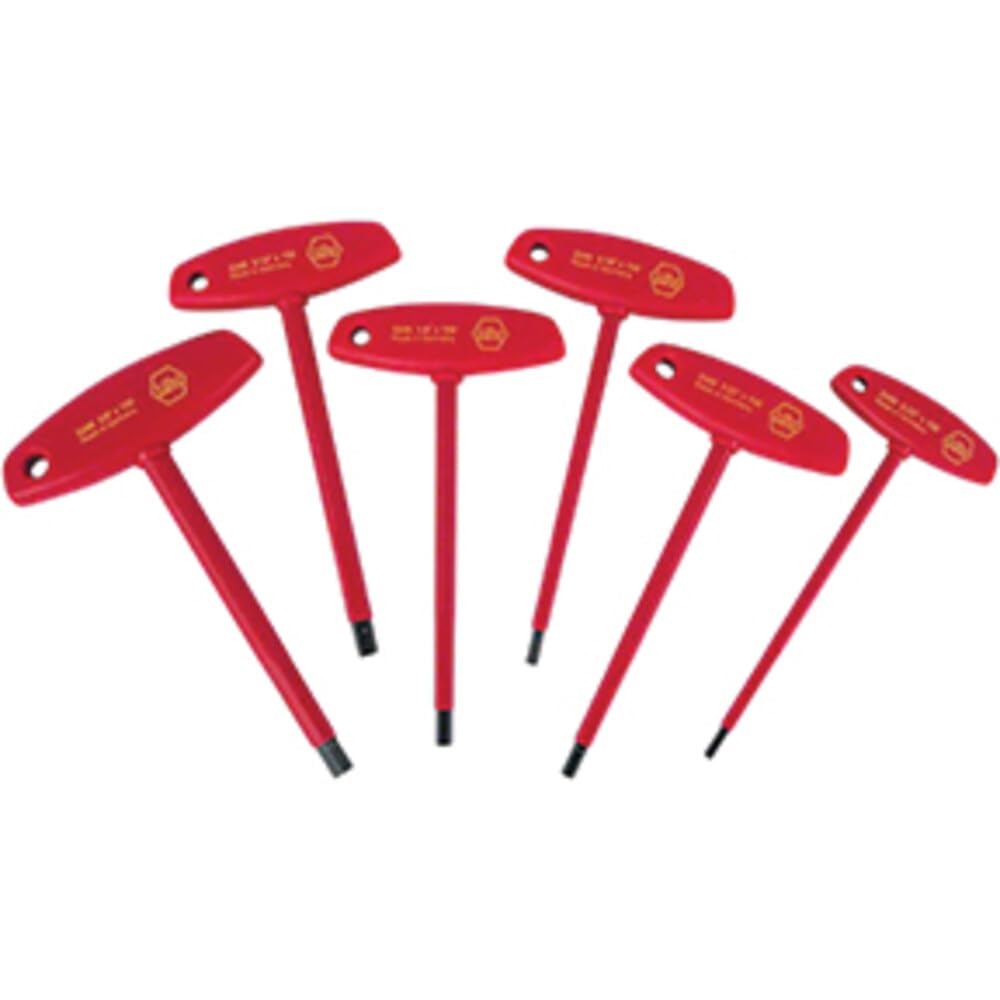 33490 6 Piece 1000 Volt Insulated T-Handle Inch Hex Key Set