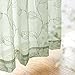 Lazzzy Sage Sheer Curtains Leaf Embroidered 84 Inch Long for Living Room Bedroom Rod Pocket Voile Floral Pattern Window Drapes 2 Panels