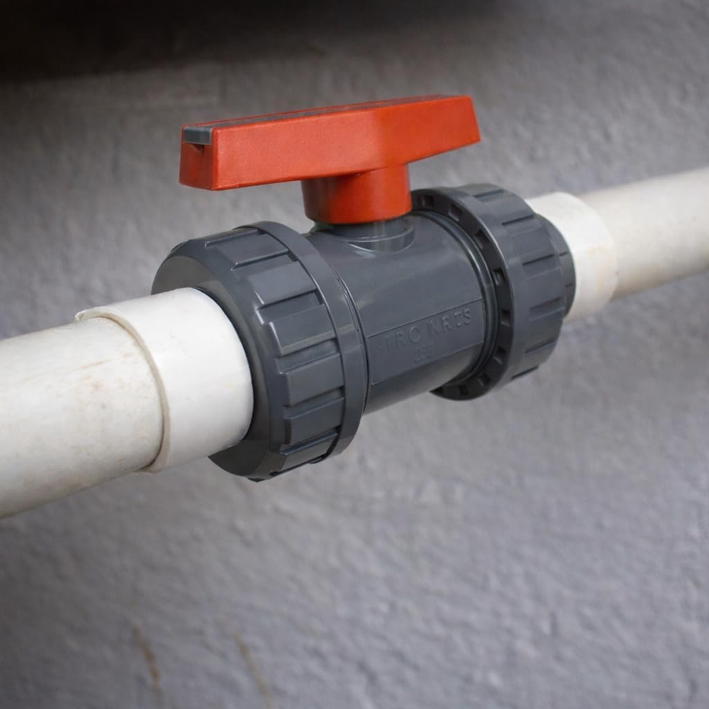 ERA SCH 80 CPVC 1-1/2 Inch True Union Ball Valve, Socket Connection – High-Temperature and Pressure Resistance, Easy Installation, Ideal for Industrial and Plumbing Systems