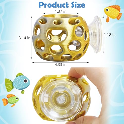 Image of Fhiny Betta Tunnel, Aquarium Betta Fish Hideout with Suction Cup Fish Tank Tunnel Shrimp Cave Aquarium Decor Fish Tank Accessories for Small Fish Shrimp Betta Guppy Hiding Resting (Gold)