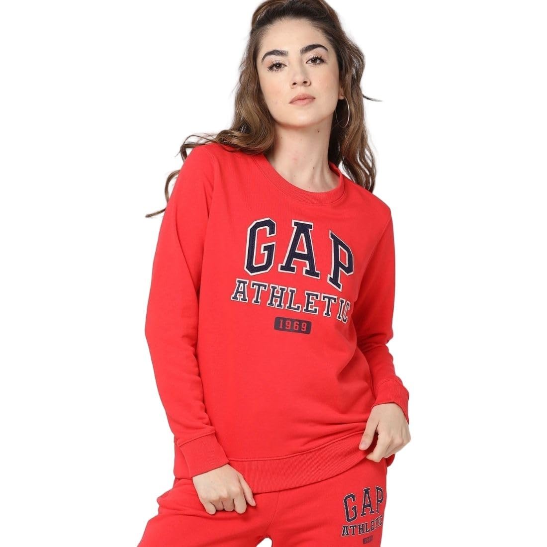 Women Regular Fit Solid Full Sleeves Round Neck Sweatshirt