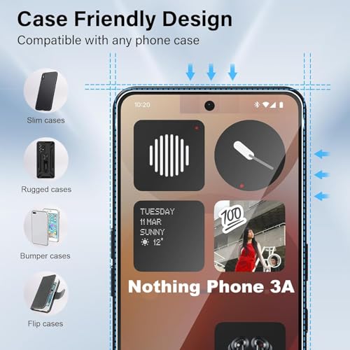 Image of QsmQam Advanced Borderless Tempered Glass Compatible with Nothing Phone 3a /Nothing Phone 3a Pro with Anti-Explosion 9H Hardness Screen Guard