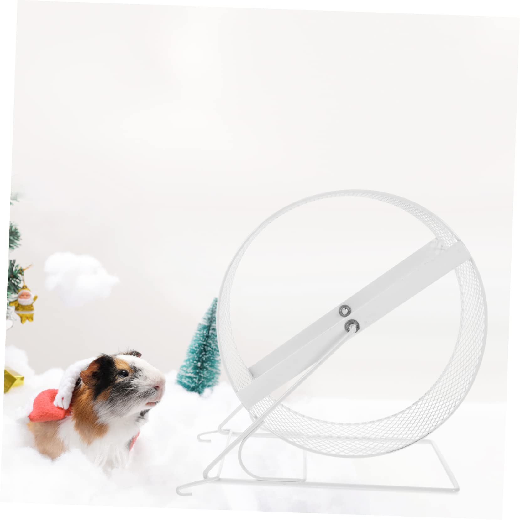 ABOOFAN Rueda De Ejercicio Silenciosa para Hámster, Rueda De Chinchilla De Hierro Blanco, Diámetro 32 Cm, Juguete para Pequeños Roedores, Uso Jaulas para Mascotas Pequeñas