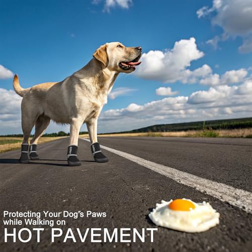 EXPAWLORER Waterproof Dog Shoes for Small Medium Large Dogs, Dog Shoes for Hot Pavement, Hiking Walking, Reflective Dog Booties for Outdoor Snow Rain Days, Anti-Slip Dog Boots & Paw Protectors - Thumbnail 3