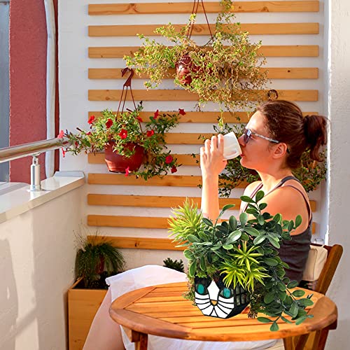 Tiffany Cute Cat Stained Glass Flower Pots,Indoor And Outdoor Plant Displays,Cat Plant Planter,Candle Holder Container Decoration 4.6 X 5.15 X 2.3 Inch(Without Succulents) #TOP3