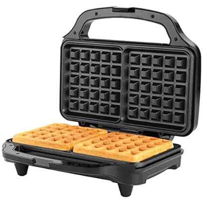 Petra PT2249TVDE Deep-Fill-Waffeleisen - antihaftbeschichtete XL-Platten, Cool-Touch-Griff, American Style, Verriegelung, 900 W, automatische Temperaturregelung, Betriebs- und Bereitschaftsanzeige