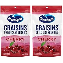Ocean Spray Craisins Sweetened Dried Cranberries, Cherry Flavored, 6oz Pouch Pack of 2