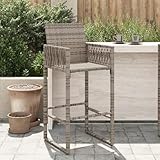 Xichuzi Taburetes Altos de jardín 2 Unidades ratán sintético Gris, Mueble Bar - 368704