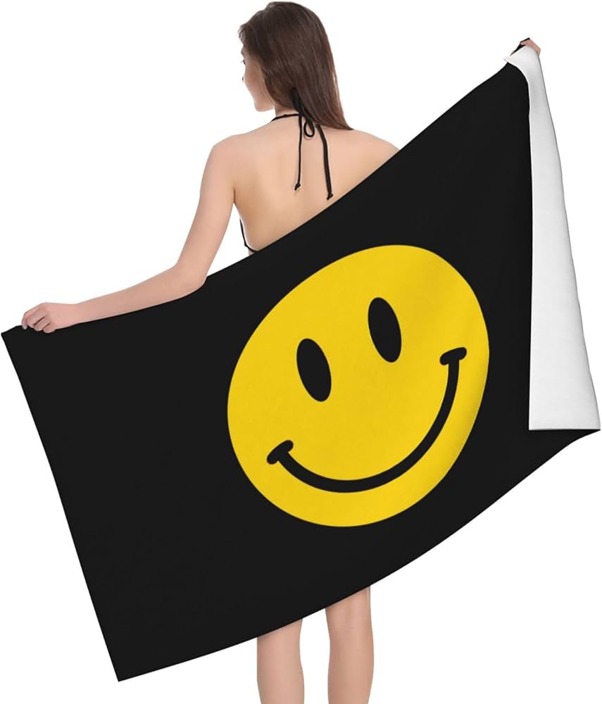 Amazon｜マイクロファイバー バスタオル カラフル ニコちゃんマーク