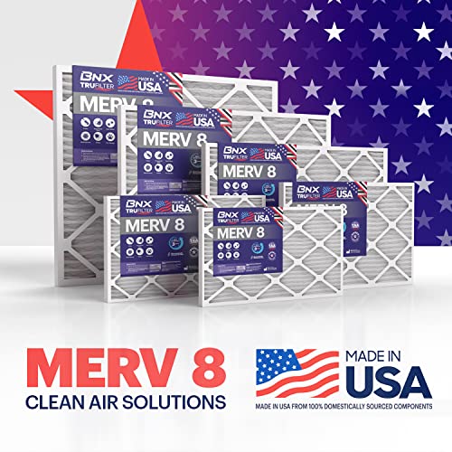 Image of BNX 14x20x1 MERV 8 Air Filter 2 Pack - MADE IN USA - Electrostatic Pleated Air Conditioner HVAC AC Furnace Filters - Removes Dust, Mold, Pollen, Lint