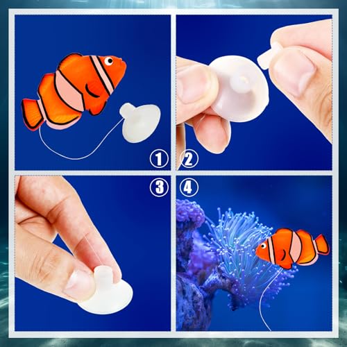 Image of Weewooday 7 Pcs Artificial Fish Glowing Effect,Simple Colors