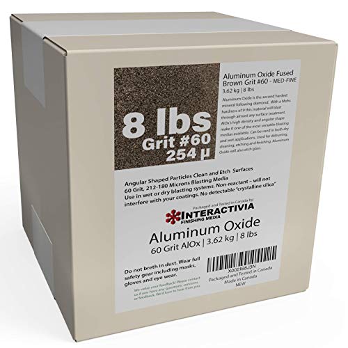#60 Aluminum Oxide - 8 LBS - Medium to Fine Sand Blasting Abrasive Media for Blasting Cabinet or Blasting Guns.