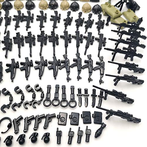 Zhx Weapon Pack Military Weapon Accessories Army Guns Simulate Battle Building Blocks Brick Toys For Kids #TOP4