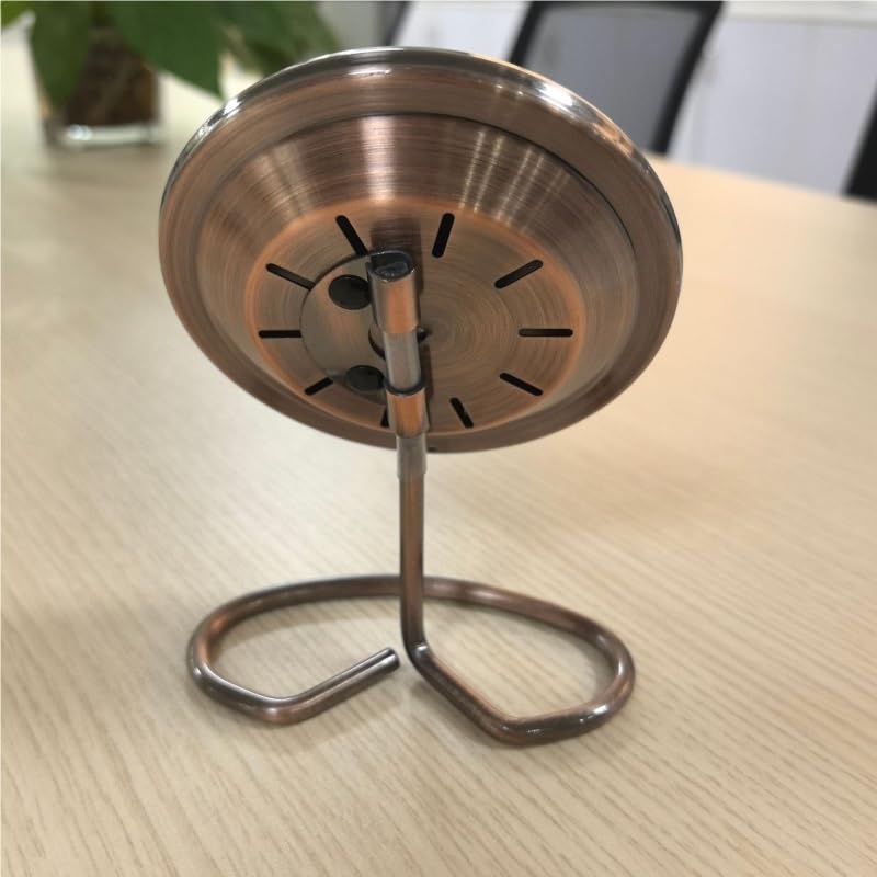 Indoor Temperature Humidity Meter 100mm Antique Copper Thermometer Lightweight with Base