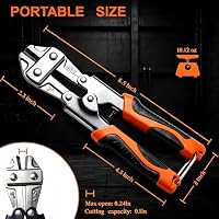 NRJSSCC 8IN Mini Bolt Cutters, Heavy Duty Wire Cutters, Small Bolt Cutter — image 2