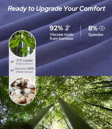 Image of BAMBOO COOL Men's Ultra Breathable Underwear,No Riding Up Boxer Briefs with ComfortFlexible Waistband,Multipack