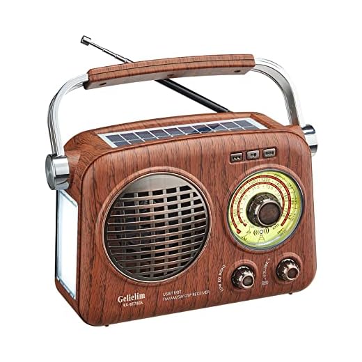 Gelielim Radio portátil Retro, radio corta AM FM con la mejor recepción, radio vintage pequeña con altavoz Bluetooth, compatible con tarjeta TF/reproductor USB, linterna de emergencia
