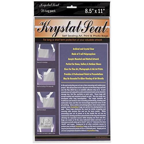 Creative Mark Krystal Seal ATC Art and Photo Bags - Archival Polyethylene Sealing Bags for Paintings, Artwork and Photo Storage - 8.5 x 11- Pack of 25