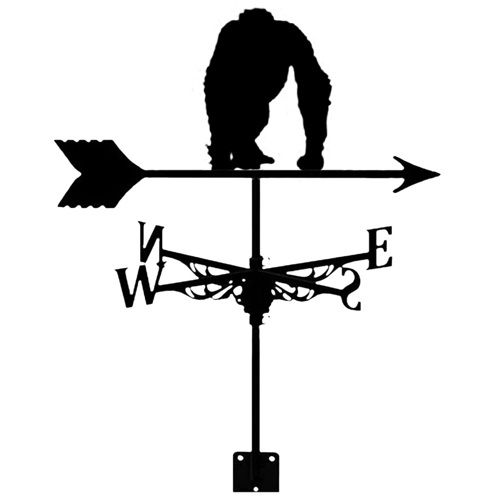 WIQUYBML wind vane Chimpanzees Silhouette Weathervane Classic Durable Wind Vane Anti-corrosion Direction Indicator for Garage Cupola Barn Patio Garden Farm Decor