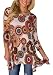 XUERRY Women Plus Size 3/4 Sleeve Tunic Tops Loose Floral Print Shirt(Taupe Red,XXL)