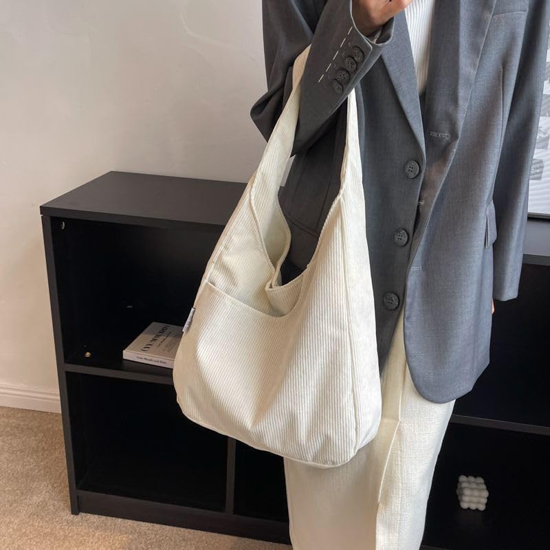 Bolso Tote de Mujer en Pana Color Blanco miniatura 3