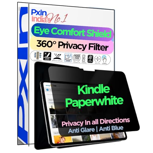 Image of PxIn Tablet Privacy Screen Guard compatible with Kindle Paperwhite | No.1 | Anti Glare | Anti Blue Light | Anti UV | 4 Way Privacy Filter | 360 Privacy | Eye Protect