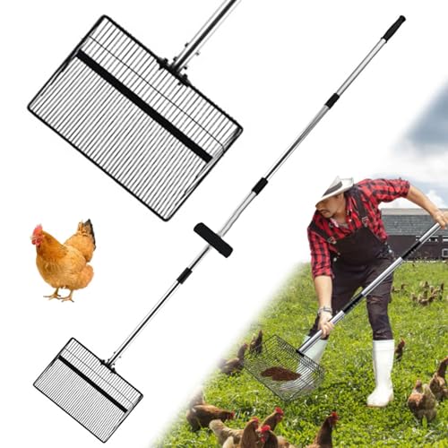 Pala de aves de corral de metal resistente con mango extendido de 30 cm para gallinas 3