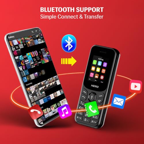 Image of Lava Hero Shakti 2026 Dual Sim Keypad Mobile Phone (with Vibration Alert) | 1.8 inch Display | Super Saving Battery Mode | Stylish Design | Number Talker | (Black)| Type-C