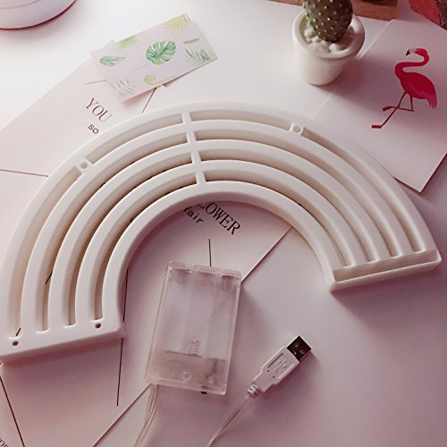 Qiaofei Cute Rainbow Light Signs For Kids Gift's Gift Led Rainbow Neon Signs Rainbow Lamp For Wall Decor Bedroom Decorations Home Accessories Party Holiday Battery Or Usb Operated Table Night Lights #TOP7