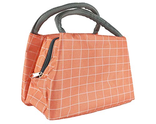 Miss Decor Insulated Reusable Lunch Bag for Adult Kids Students Thermal Lunch Box Apricot Bag