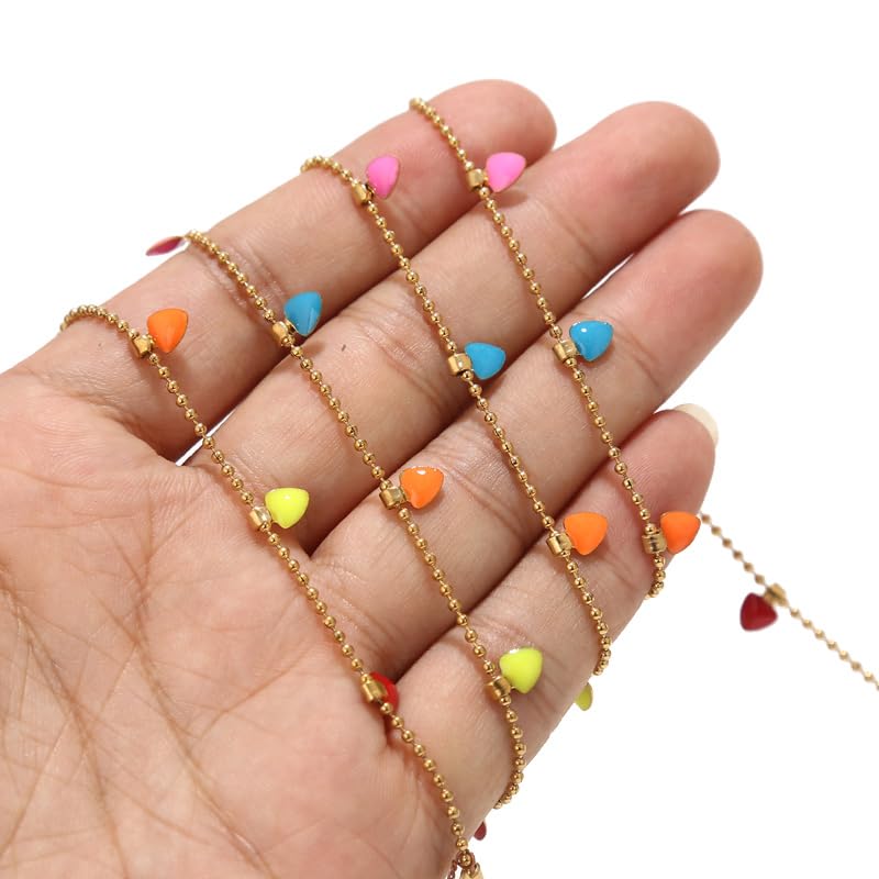 Chaine de cheville dorée triangle Acier inoxydable doré