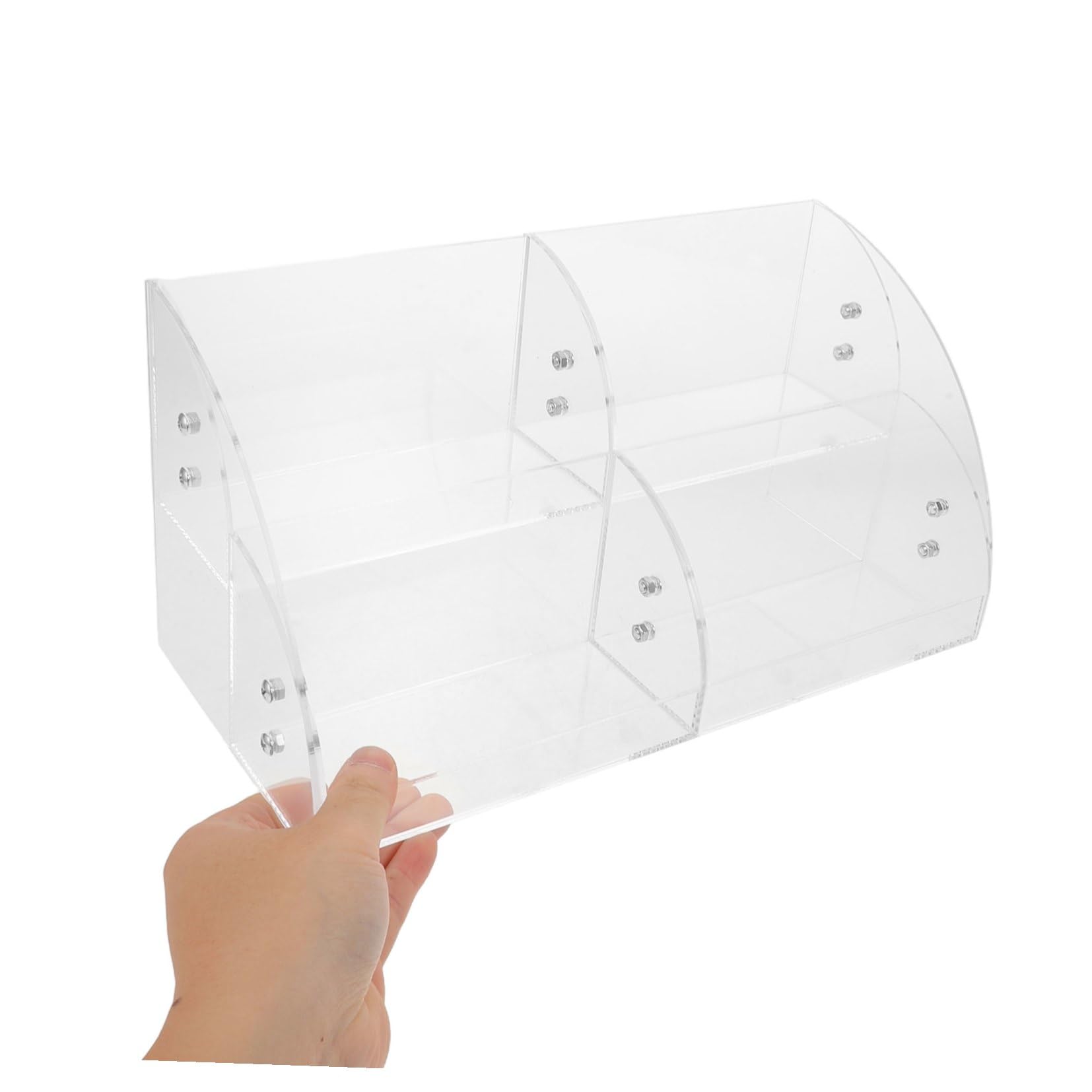 Organizzatore Trucchi in Acrilico Trasparente 2 Livelli per Bagno | Contenitore Cosmetici, Visibilità Cristallina, Spazio Flessibile per Vanity e Piano Lavabo