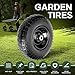 Taifa 2 PCS 13 Inch Rubber Solid Flat Free Replacement Tires and Wheels 4.00-6 with 5/8'' Axle Bore Hole, Air Less Wheel for Wheelbarrow/Wagon/Hand Truck/Trolley/Garden Scooter etc.