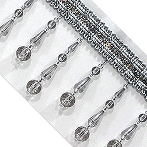 3M Beaded Fringe Trim Crystal Beads Lace Sewing Tassel Curtain Accessories Pendant Edge Lampshade Upholstery Trim Decor #TOP11