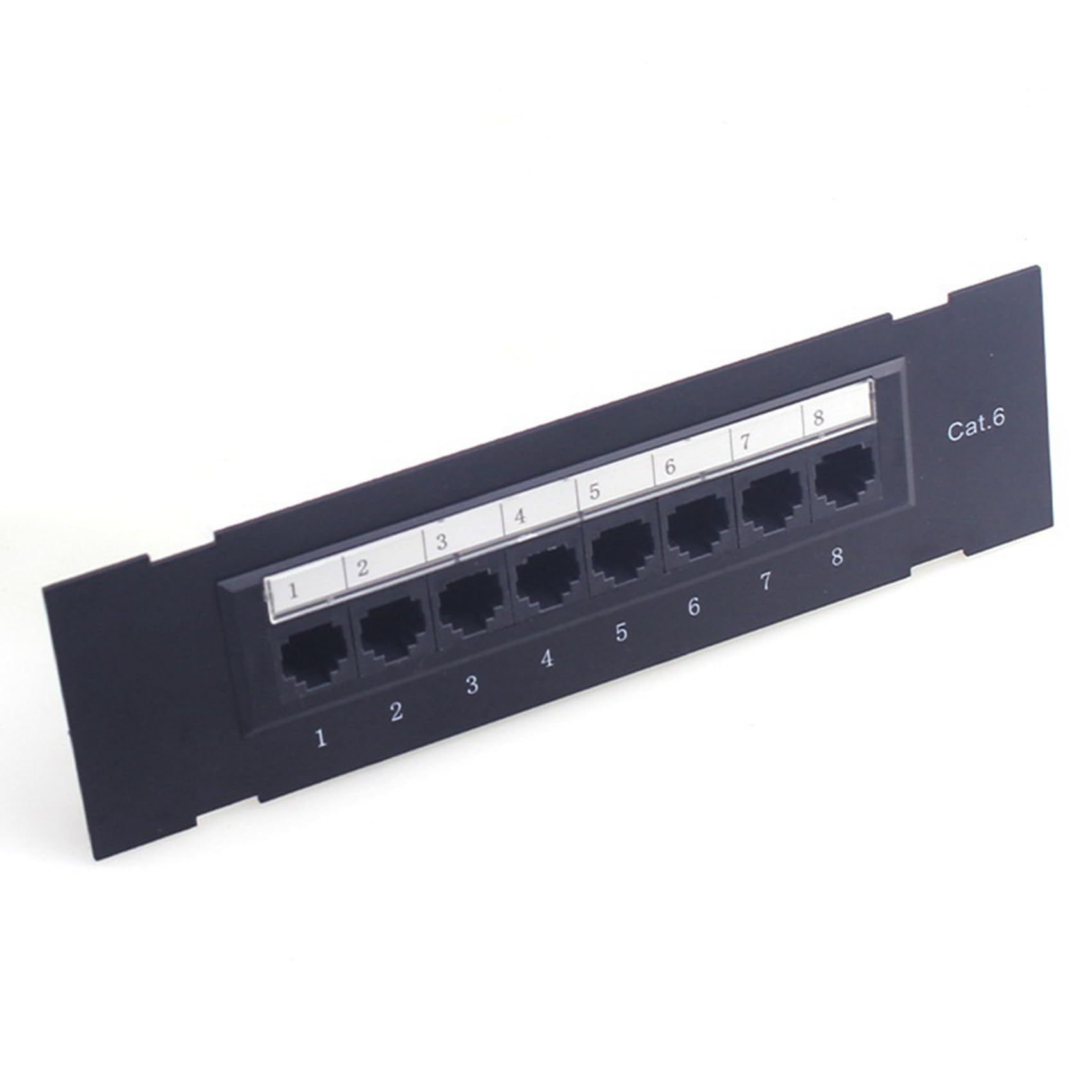 5X Panneau de Brassage 8 Ports pour Cat. 6 Supports Muraux en Plastique Polyvalents pour Centre de Données, pour Ordinateur, Maison, Câblage, Salle de Serveurs, Bureau