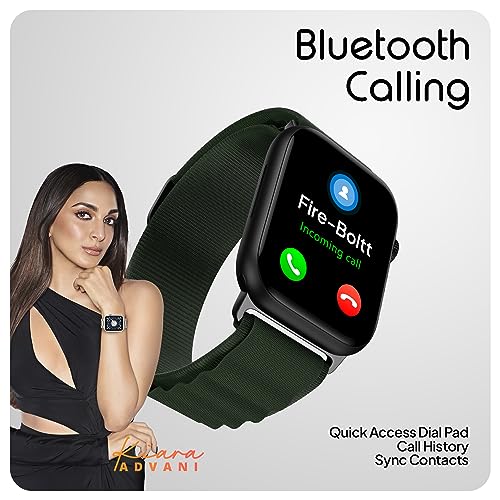 Image of Fire-Boltt Vogue Large 2.05 inch Display Smart Watch, Always On Display, Wireless Charging, App Based GPS with Bluetooth Calling & 500+ Watch Faces (Green)