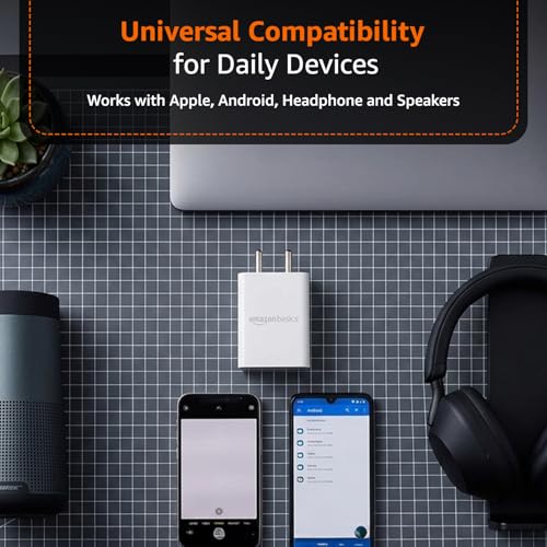 Image of Amazon Basics 25W Compact Wall Charger | Type-C Fast Charging Adapter for Samsung, Xiaomi Phones and iPhone (White, Without Cable)
