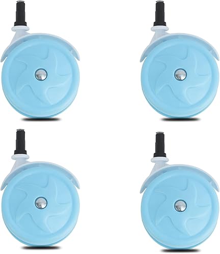 BAYWYI Juego de 2 ruedas de repuesto para Baby Walker, accesorios para Baby Walker, ruedas de goma de plástico, ruedas universales, azul 3, 0.315in