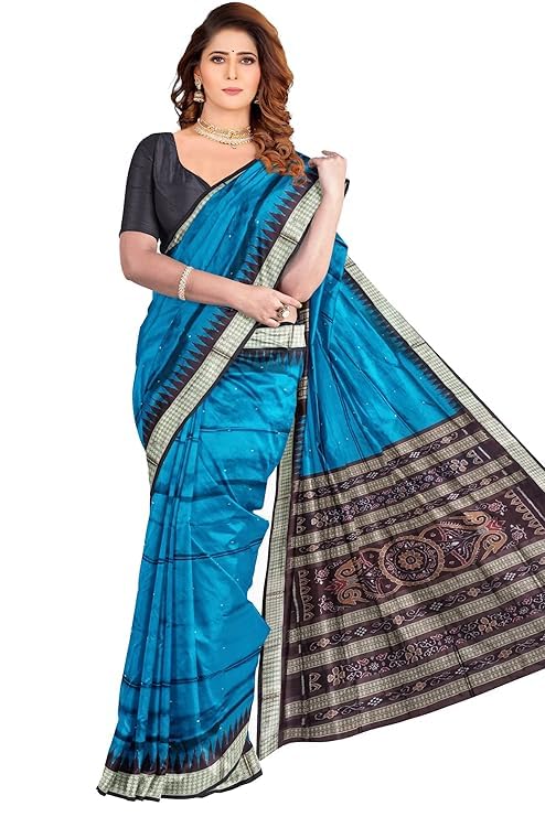 Image of Handmade Pure Bomkai Silk Saree Khandua Natural Silk Ikkat Saree For Women /Ethnic Wear /Traditonal Saree /Handloom Saree With Regular Fit Blouse Piece