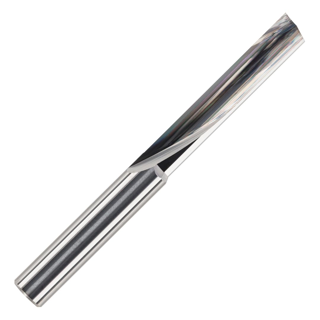 Rennie Tools - 8mm x 52mm Flute x 8mm Shank Solid Carbide O Flute Straight Router Bit / Single Flute For Plastic, Acrylic, Perspex Etc. 1F Cutter For CNC's.