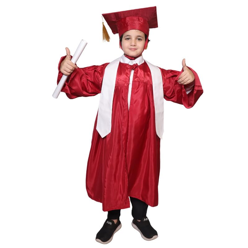Image of Kaku Fancy Dresses Graduation Gown With Hat & Stole /Scarf | Degree Costume For Convocation Dress For Boys & Girls