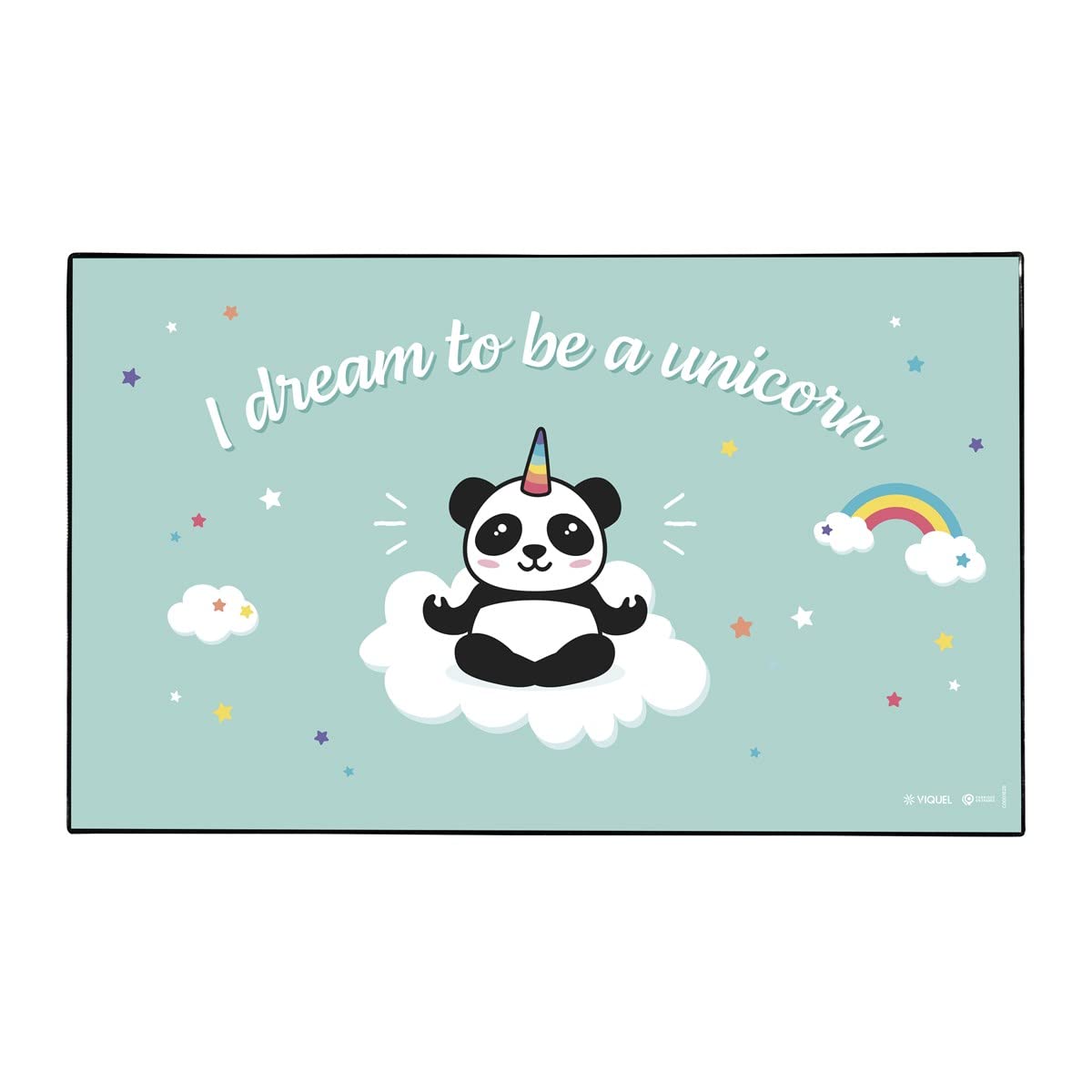 Viquel - Decorative Unicorn Desk Mat - Desk Protector for Children or Adults Pandicorn - 59.4 x 36.3 cm - Green