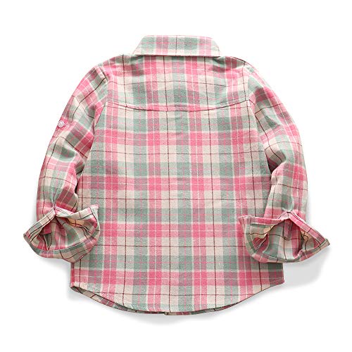 Image of Phorecys Girls' Plaid Flannel Shirt Long Sleeve Button Down Buffalo Checkered Shirt 2T-10 Years